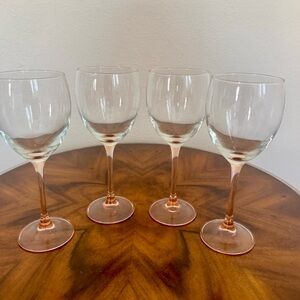 4 Vintage Luminarc France Wine/Water Goblets 8 3/4” excellent condition